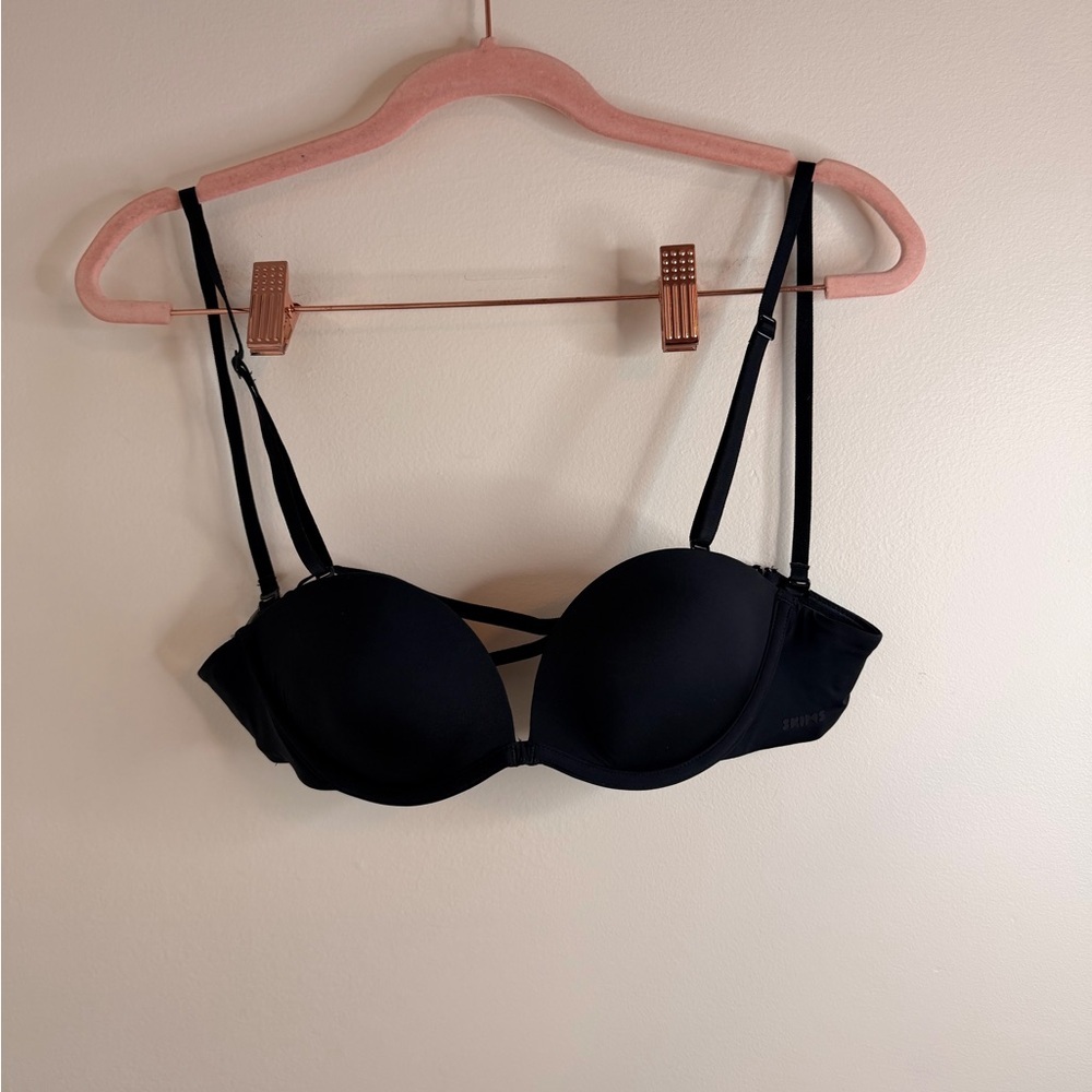 SKIMS Black Strap Or Strapless Bra with Silicone Cups
